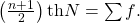 \left(\frac{n+1}{2}\right) \text{th}                     N=\sum f \text {. }